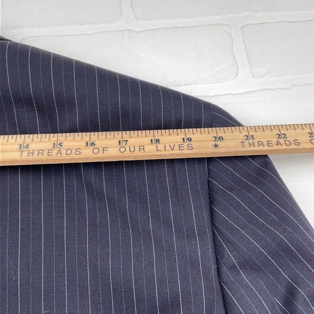 Chaps Ralph Lauren Blazer Men 44 Long Blue Pinstripe Classic Career‎ Wool Jacket